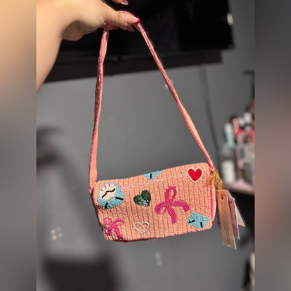 T.J.Maxx Pink Beaded Shoulder Bag